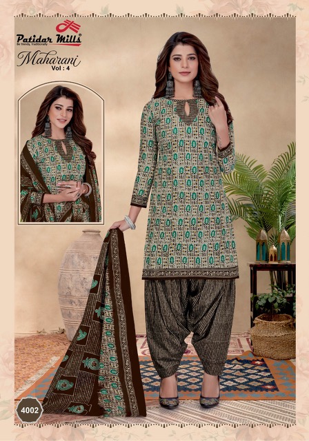 Patidar Maharani Vol-4 Cotton Designer Patiyala Dress Material